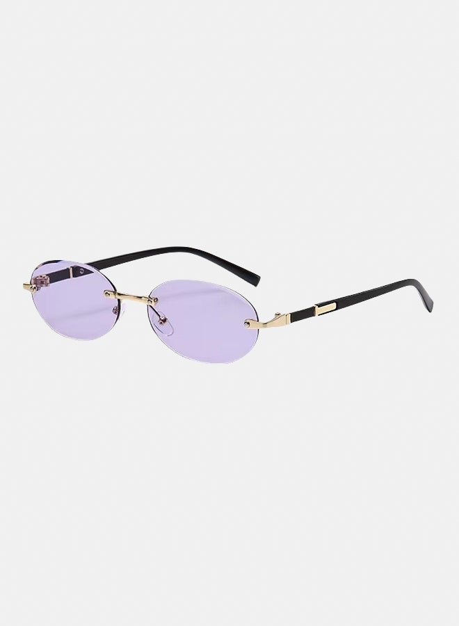 korico Vira Purple Rimless Oval Sunglasses - Image 1